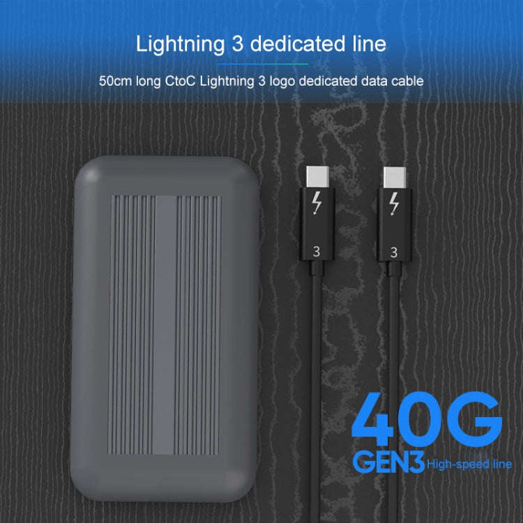 Blueendless M.2 NVME Thunderbolt 3 Solid State Mobile Hard Disk Box Hard Disk Drive(Grey)