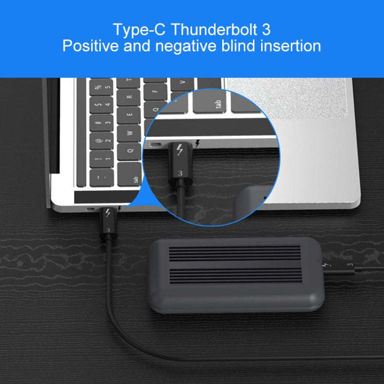 Blueendless M.2 NVME Thunderbolt 3 Solid State Mobile Hard Disk Box Hard Disk Drive(Grey)