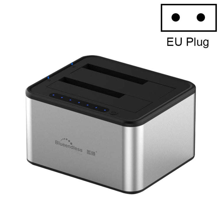 Blueendless 2.5 / 3.5 inch SATA USB 3.0 2 Bay Offline Copy Hard Drive Dock (EU Plug)