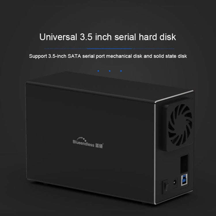 Blueendless USB-B Interface 3.5 inch 2 Bay RAID Combination Array HDD External Enclosure (AU Plug)