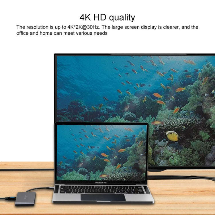 Blueendless 6 In 1 Multi-function Type-C / USB-C HUB Expansion Dock M.2 NGFF Solid State Drive