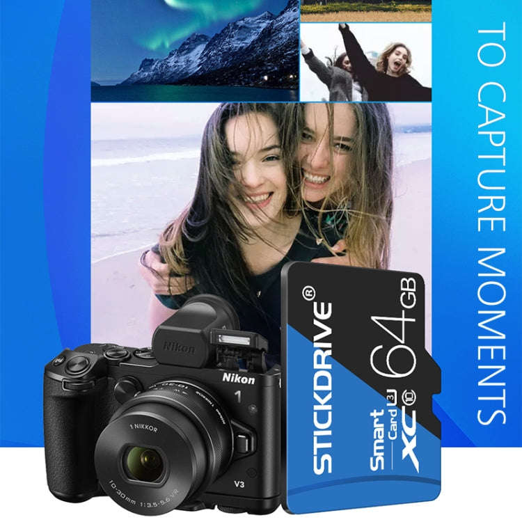 STICKDRIVE 128GB High Speed U3 Blue and Black TF(Micro SD) Memory Card
