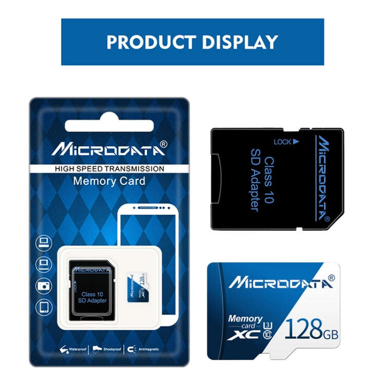 MICRODATA 128GB U3 Blue and White TF(Micro SD) Memory Card