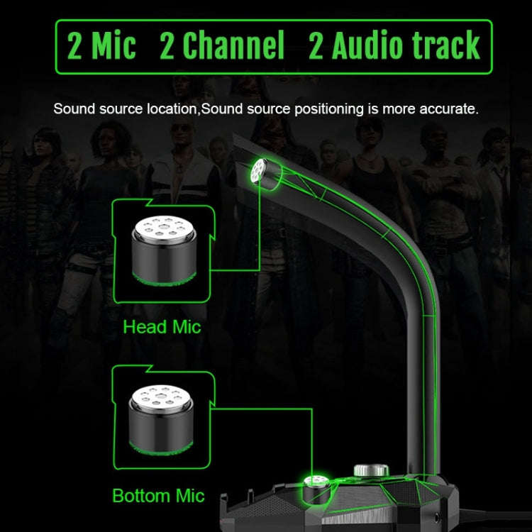 GK Desktop Omnidirectional USB Wired Dual Mic Condenser Microphone, Built-in Sound Card, Compatib...