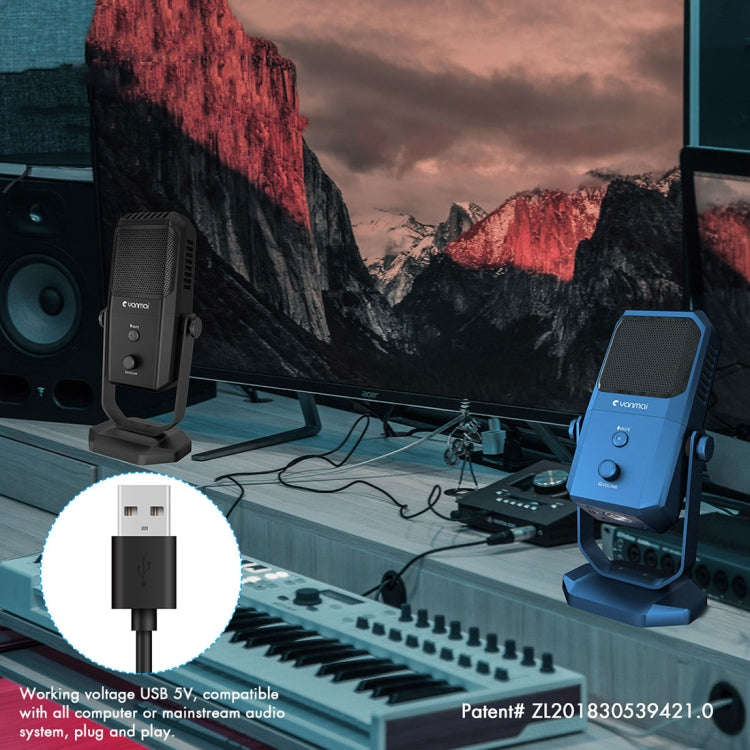 Yanmai SF-900 Multi-function Four Directivity Studio Recording Condenser Microphone with Desktop ...