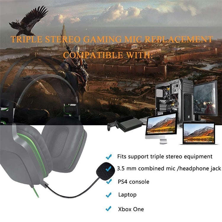ZJ033MR-03 17cm Mono 3.5mm Angle Head Plug Gaming Headset Sound Card Live Microphone