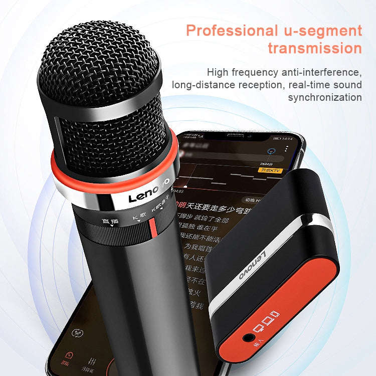 Original Lenovo UM20-U K Song Wireless Digital Microphone Live Recording Equipment with Wireless ...