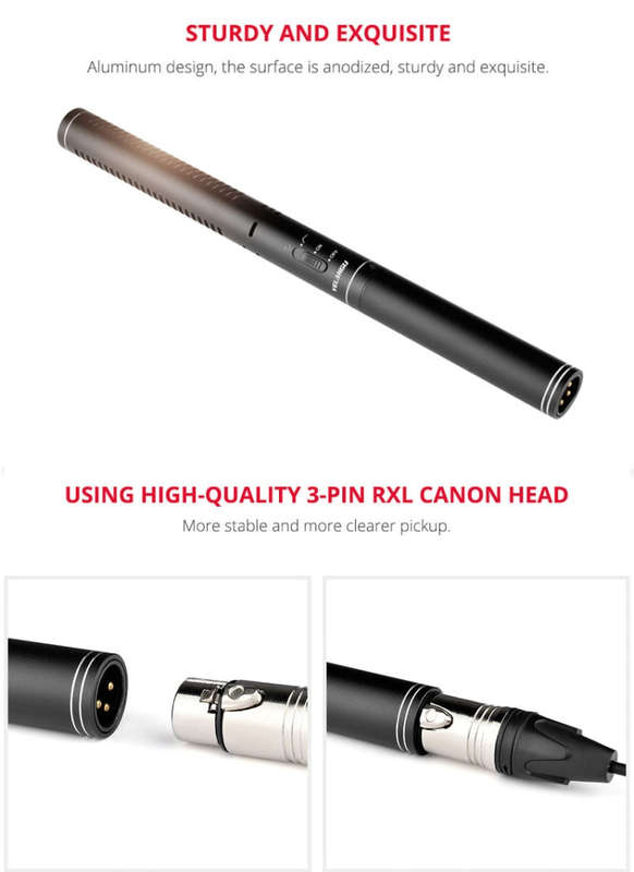 YELANGU YLG9933A MIC07 Professional Interview Condenser Video Shotgun Microphone with 6.5mm Audio...