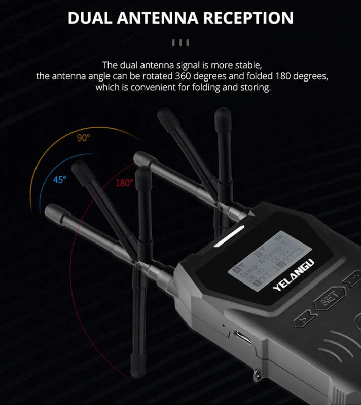 YELANGU YLG9929B MX4 Dual-Channel 100CH UHF Wireless Microphone System with 2 Transmitters and Re...