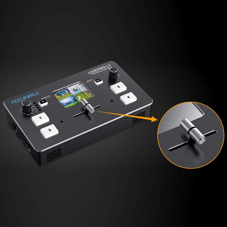 FEELWORLD LIVEPRO L1 Multi-camera Media Live Broadcast 4-Channel Live Production Switcher with 2....