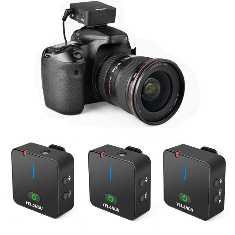 YELANGU MX5S 2.4G Live Broadcast Interview Wireless Recording Camera Microphone, 1 Receiver to 2 ...