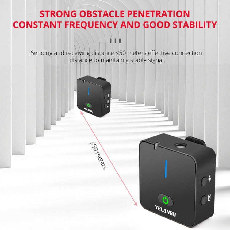 YELANGU MX5S 2.4G Live Broadcast Interview Wireless Recording Camera Microphone, 1 Receiver to 2 ...