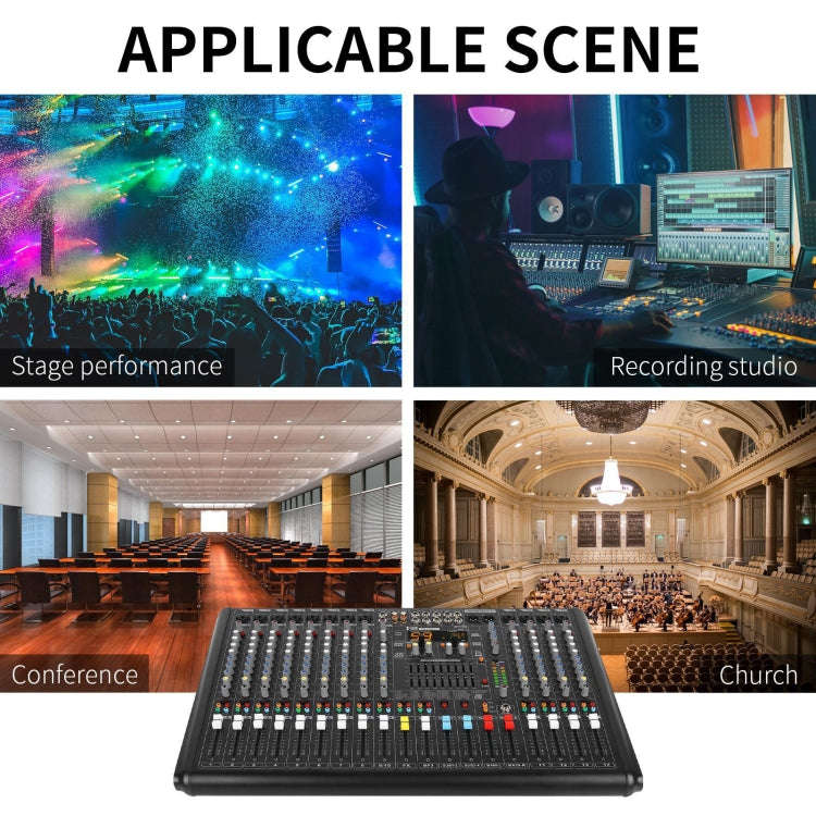 XTUGA B1404FX 14 Channels Bluetooth Audio Mixer Digital DJ Controller Sound Mixing Console (EU Plug)