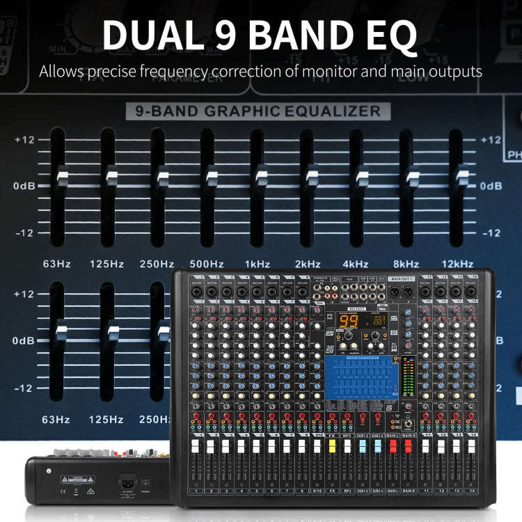 XTUGA B1404FX 14 Channels Bluetooth Audio Mixer Digital DJ Controller Sound Mixing Console (EU Plug)