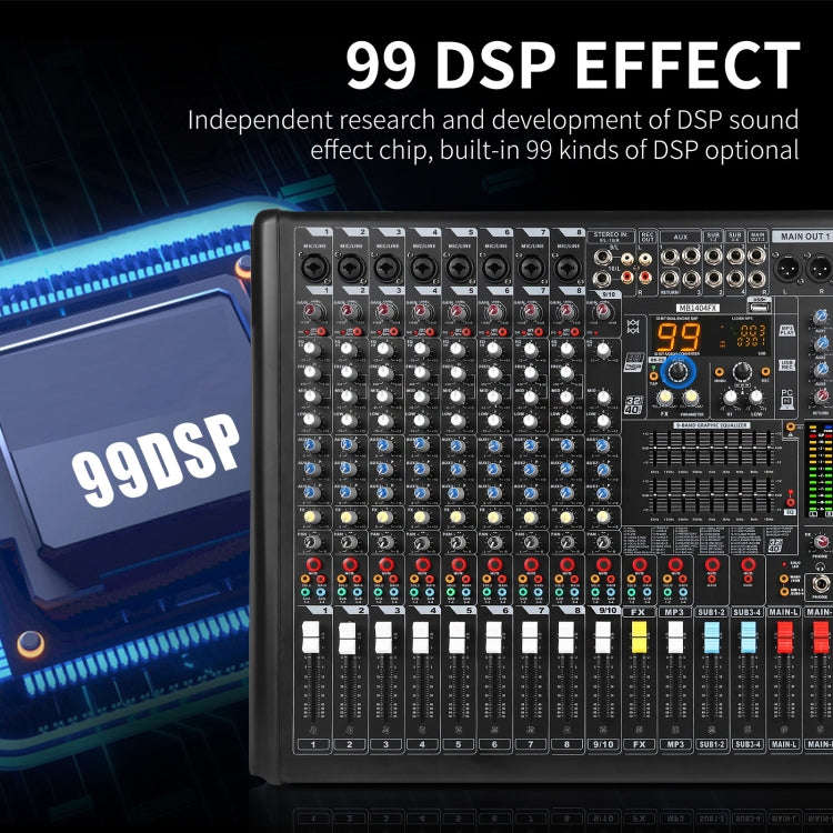 XTUGA B1404FX 14 Channels Bluetooth Audio Mixer Digital DJ Controller Sound Mixing Console (EU Plug)