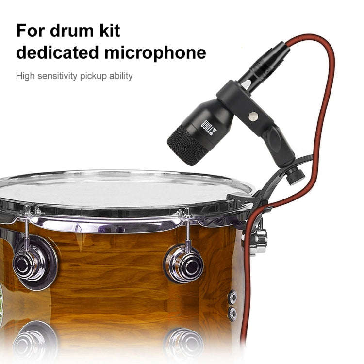 XTUGA DI7 7-Piece Wired Dynamic Drum Mic Kit Kick Bass Tom/Snare Cymbals Microphone Set with XLR ...