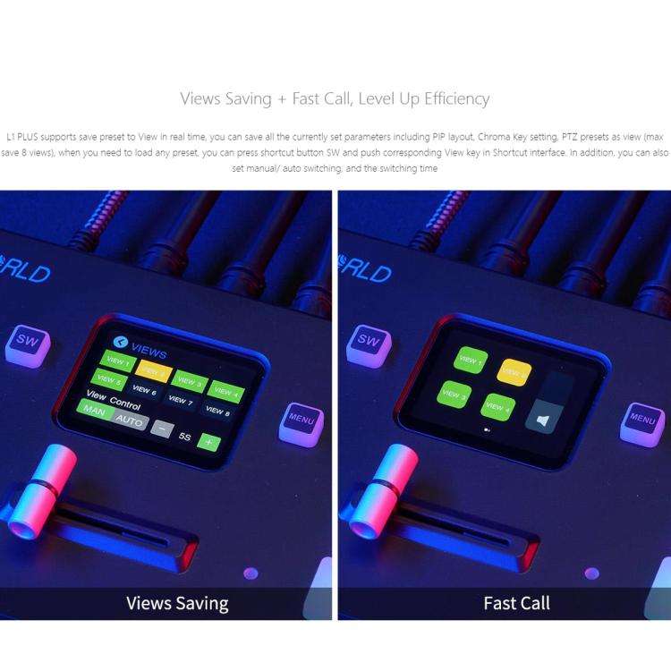 FEELWORLD L1 PLUS Multi-camera Video Mixer Switcher Touch Screen PTZ Control USB3.0 Fast Streamin...