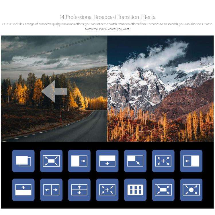 FEELWORLD L1 PLUS Multi-camera Video Mixer Switcher Touch Screen PTZ Control USB3.0 Fast Streamin...
