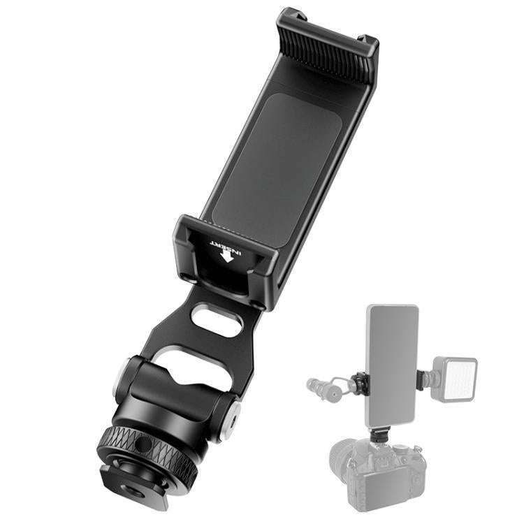 BEXIN PH-01 Desktop Live Broadcast Bracket 360 Phone Clamp Dual Cold Shoes Mount (Black)