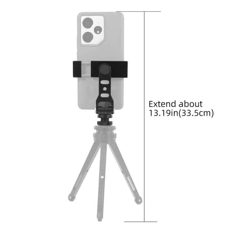 BEXIN PH-01 Desktop Live Broadcast Bracket 360 Phone Clamp Dual Cold Shoes Mount (Black)