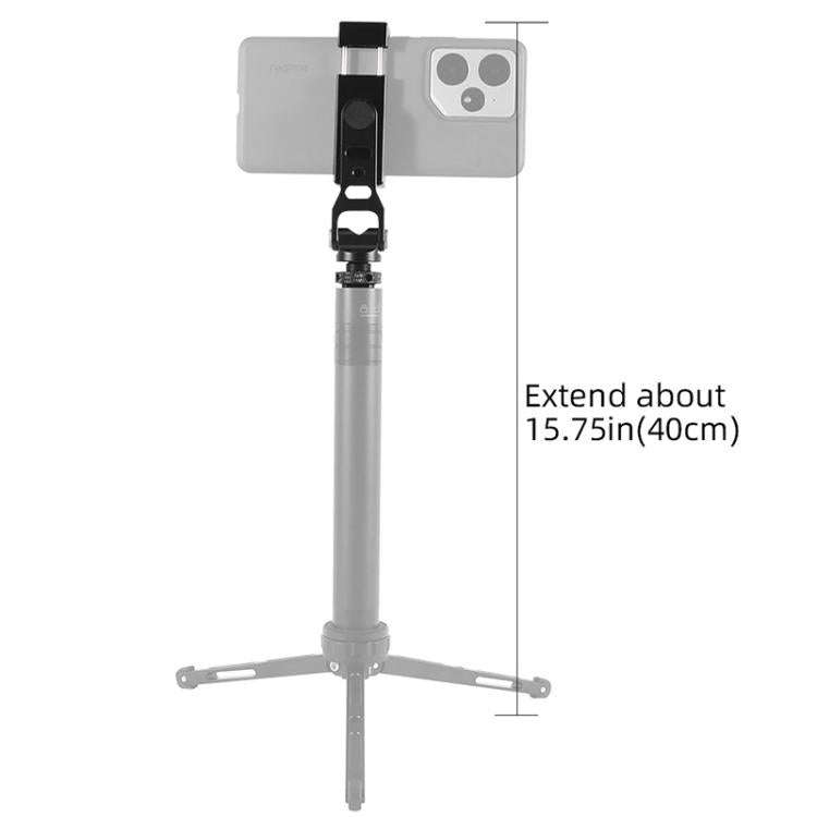 BEXIN PH-01 Desktop Live Broadcast Bracket 360 Phone Clamp Dual Cold Shoes Mount (Black)