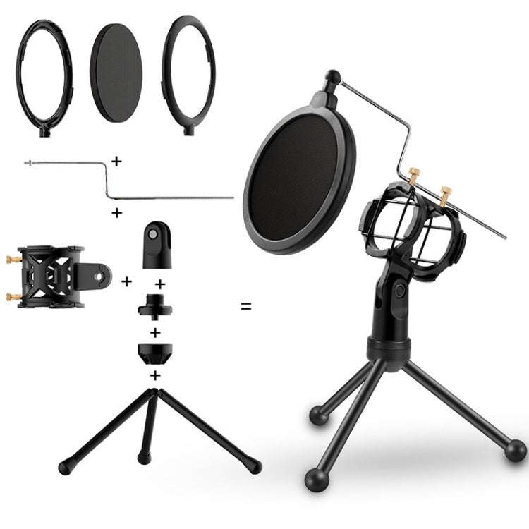 Yanmai PS-3 Mini Portable Microphone Anti-network Shockproof Desktop Stand(Black)