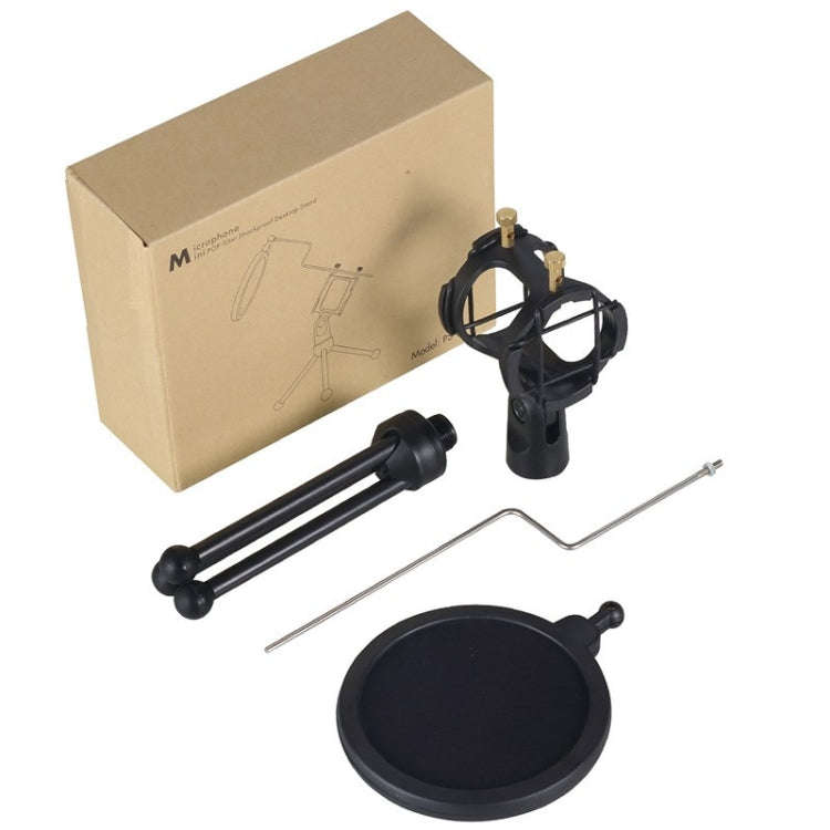 Yanmai PS-3 Mini Portable Microphone Anti-network Shockproof Desktop Stand(Black)