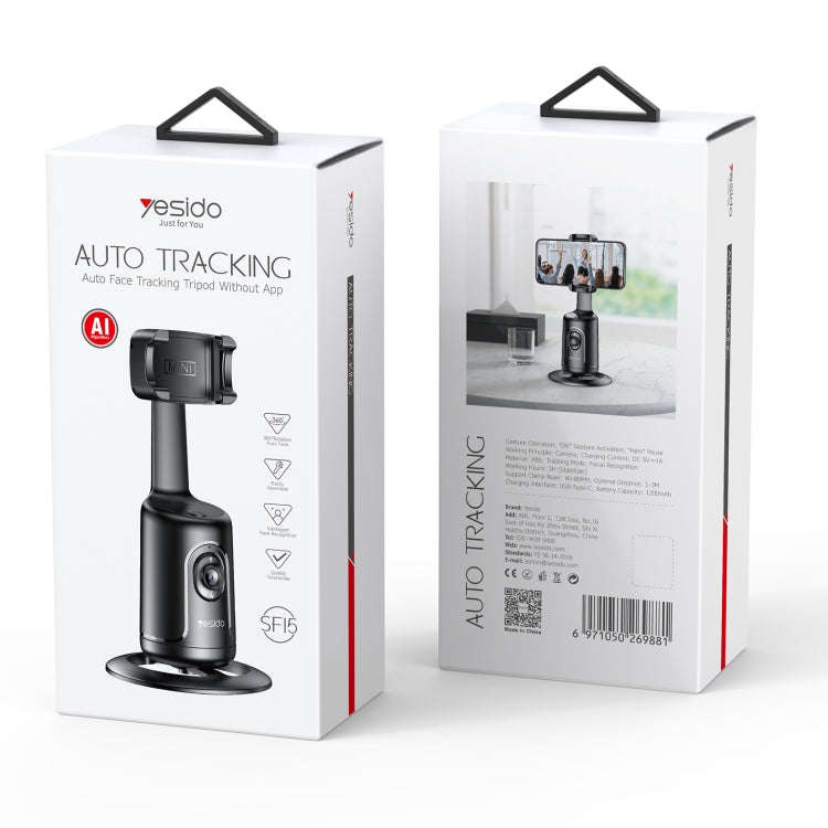 Yesido SF15 Intelligent Face Recognition 360-degree Rotating PTZ Shooting Holder (Black)