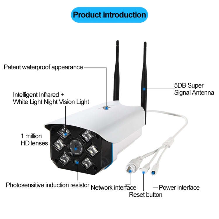 J-06 Indoor and Outdoor 1.0MP Wireless Wifi IP IR Camera, Support Infrared Night Vision / Motion ...