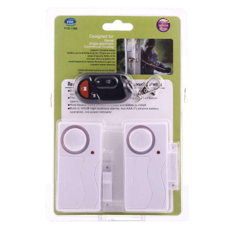 Home Security Wireless Remote Control Door Window Siren Magnetic Sensor Alarm Warning, 1 Remote C...