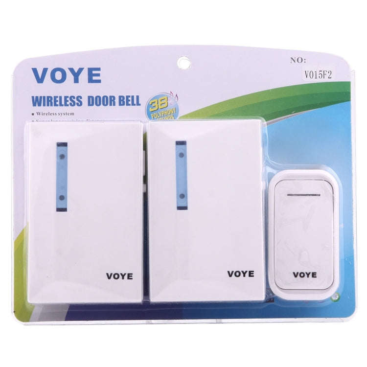 VOYE V015F2 Wireless Smart Music Home Doorbell with Dual Receiver, Remote Control Distance: 120m ...