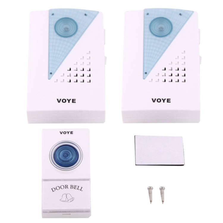 VOYE V001A2 Wireless Smart Music LED Home Doorbell with Dual Receiver, Remote Control Distance: 1...