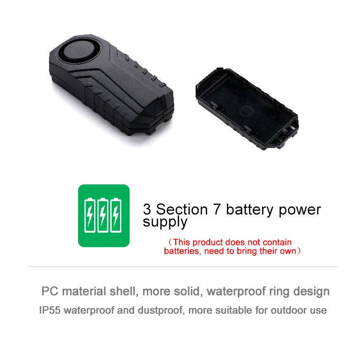 KS-SF22R IP55 Waterproof Wireless 113dB Vibration Burglar Sensor Alarm with Remote Control for Ve...