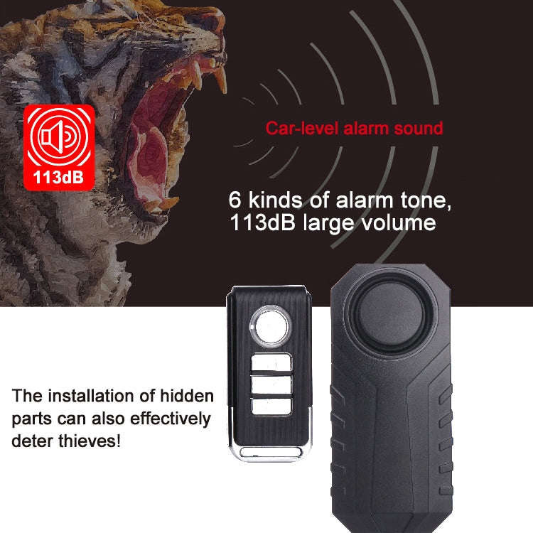 KS-SF22R IP55 Waterproof Wireless 113dB Vibration Burglar Sensor Alarm with Remote Control for Ve...