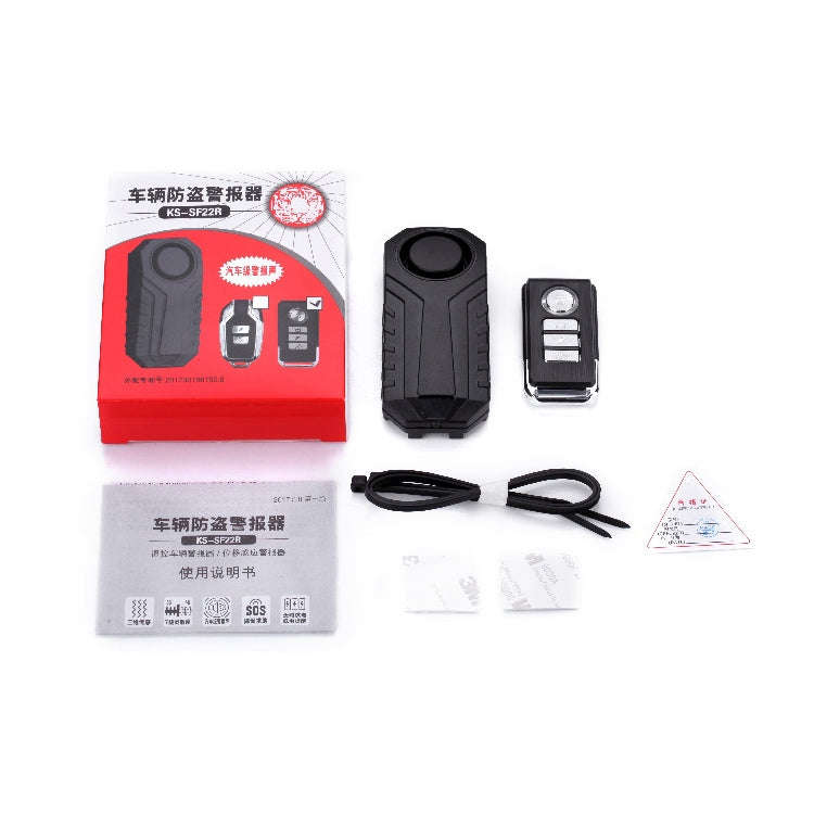 KS-SF22R IP55 Waterproof Wireless 113dB Vibration Burglar Sensor Alarm with Remote Control for Ve...