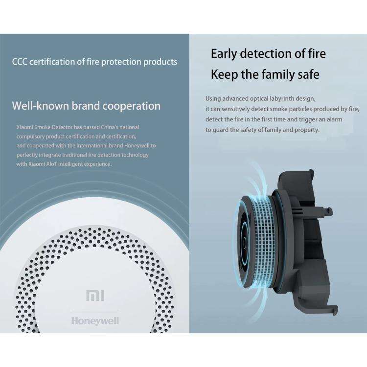 Original Xiaomi Honeywell Smart Fire Alarm Smoke Detector Alarm, Work with Xiaomi Multimode Smart...