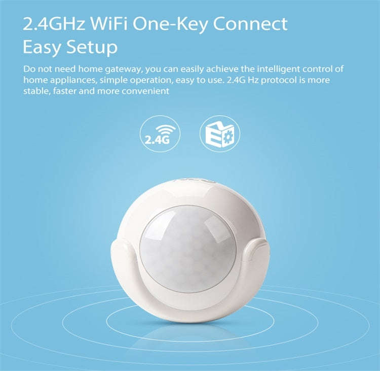 NEO NAS-PD01W Wireless WiFi PIR Detector Motion Sensor, Support Android / IOS systems & Ultra-bri...