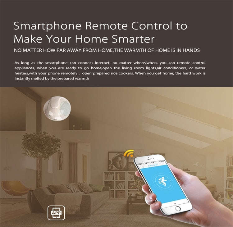 NEO NAS-PD01W Wireless WiFi PIR Detector Motion Sensor, Support Android / IOS systems & Ultra-bri...