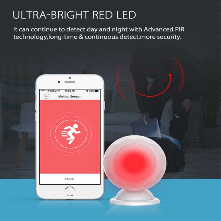 NEO NAS-PD02W Wireless WiFi PIR Detector Motion Sensor, with Magnet Bracket & Support Android / I...
