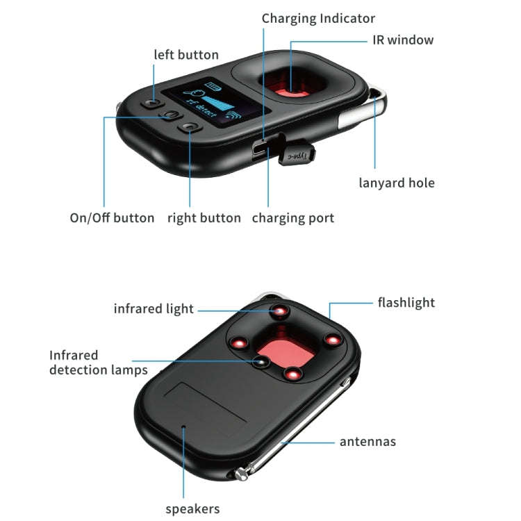 T03 Multi-function Camera Detector Scanner Anti-Peep Eavesdropping Anti-Monitoring Signal Detecto...