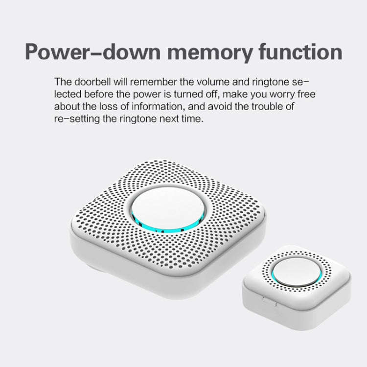 PJ-16 Intelligent Wireless Doorbell with 8-level Volume Adjustable & 36 Ringtones, EU Plug