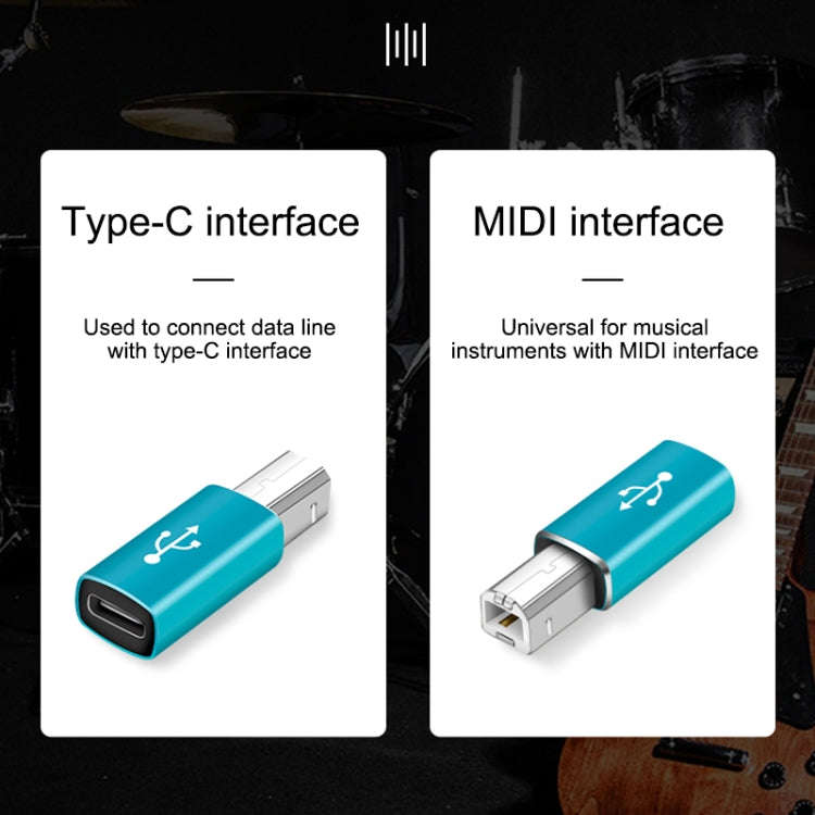 Type-C Female to MIDI Male Universal Adapter for Electronic Musical Instruments(Blue)