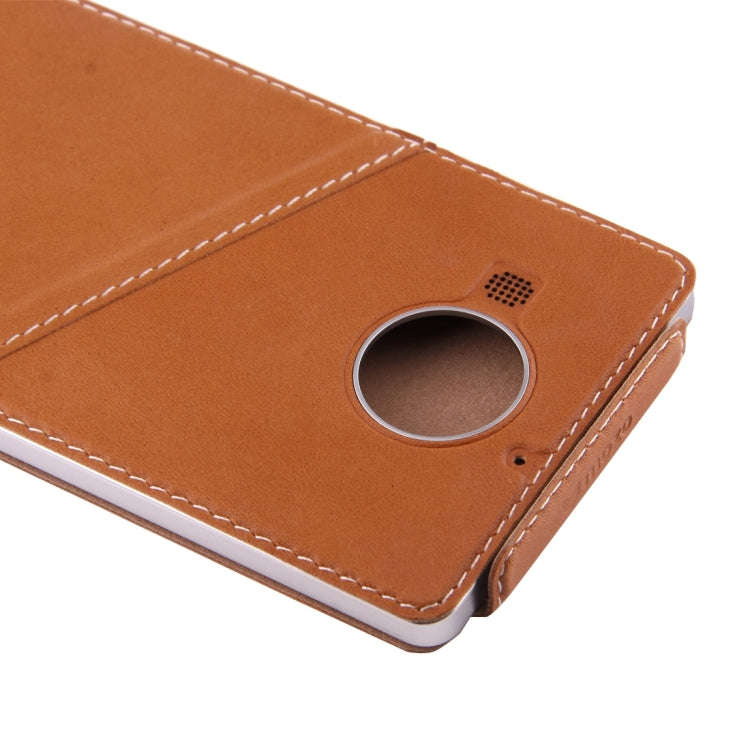 Vertical Flip Genuine Leather Case + QI Wireless Standard Charging Back Cover For Microsoft Lumia...