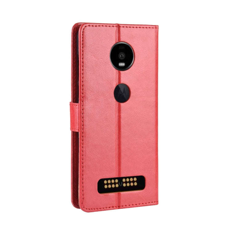 Retro Crazy Horse Texture Horizontal Flip Leather Case for Motorola Moto Z4 Play, with Holder & C...