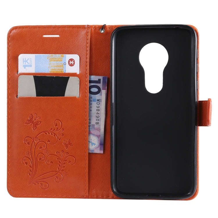 Butterfly Embossing Pattern Horizontal Flip Leather Case for Motorola Moto G7 Play, with Card Slo...