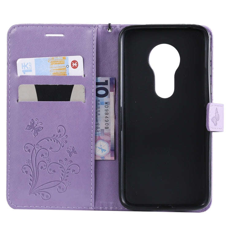 Butterfly Embossing Pattern Horizontal Flip Leather Case for Motorola Moto G7 Play, with Card Slo...