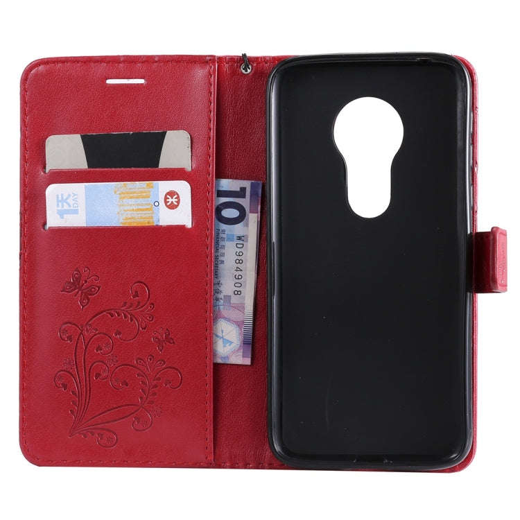 Butterfly Embossing Pattern Horizontal Flip Leather Case for Motorola Moto G7 Play, with Card Slo...
