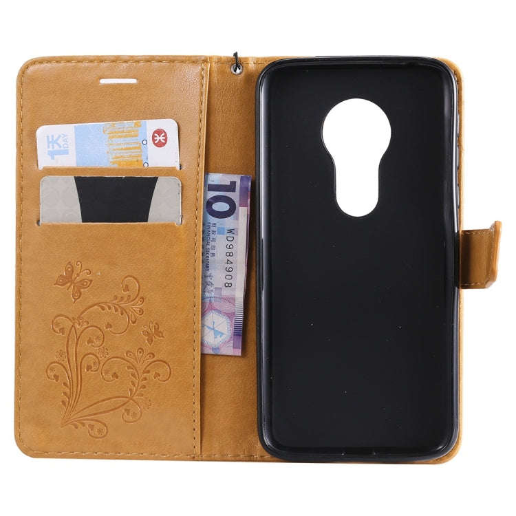 Butterfly Embossing Pattern Horizontal Flip Leather Case for Motorola Moto G7 Play, with Card Slo...