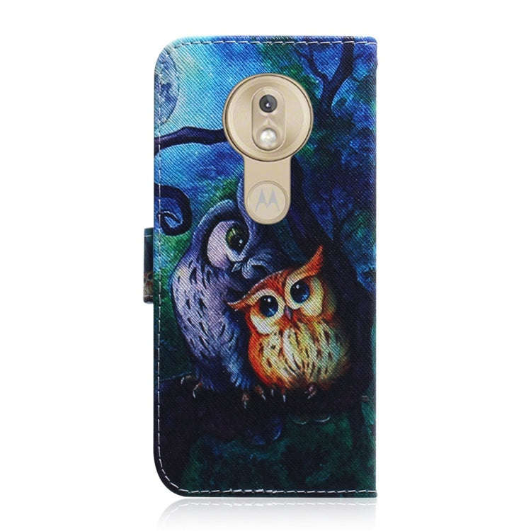 Oil Painting Owl Pattern Coloured Drawing Horizontal Flip Leather Case for Motorola Moto G7 Play,...
