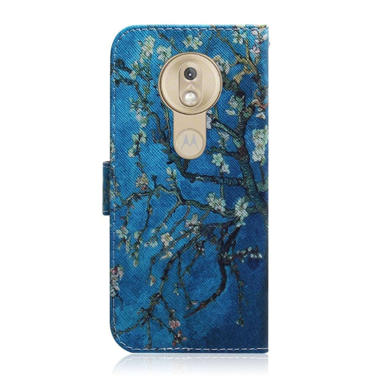 Apricot Flower Pattern Coloured Drawing Horizontal Flip Leather Case for Motorola Moto G7 Play, w...